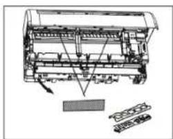 Technical line drawing of a mechanical device with internal components and a separate component (no text or symbols).