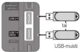 AUDIO-01 OPTICA USB 2+ USB 1+ (HDD) tai USB-muisti