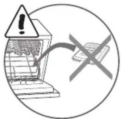 Warning symbol showing a laptop with warning triangle and a crossed-out smartphone, indicating online or mobile access hazard.