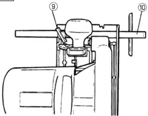 Technical diagram of a mechanical device with numbered components labeled ⑨ and ⑩