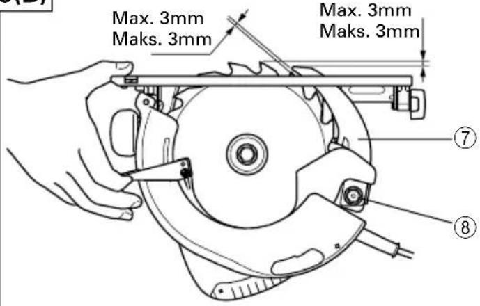 Max. 3mm Maks. 3mm Max. 3mm Maks. 3mm ⑦ ⑧