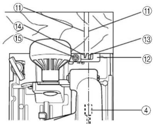 Technical diagram of a mechanical assembly with numbered components for identification