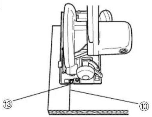Technical diagram of a mechanical device with numbered annotations pointing to components