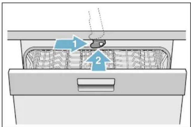SIEMENS SR456S01TS - Sådan deaktiveres børnesikringen (dørlås): - 1
