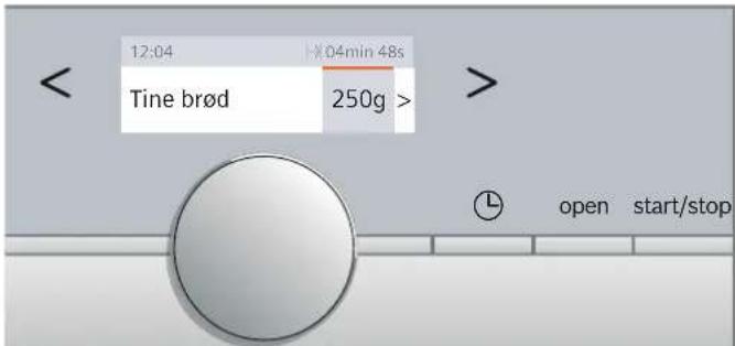 12:04 04min 48s Tine brød 250g > open start/stop