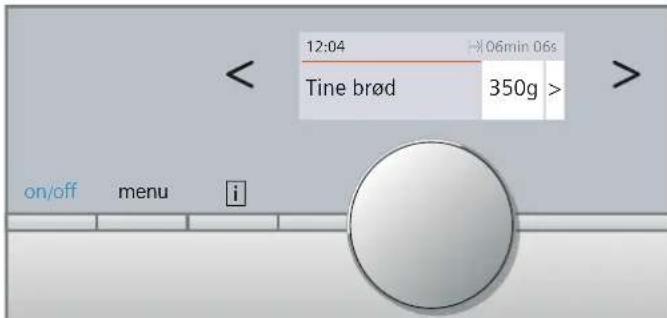 12:04 06min 06s Tine brød 350g > on/off menu i