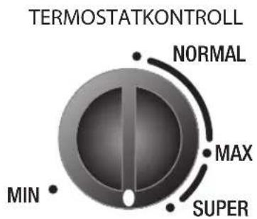 TERMOSTATKONTROLL NORMAL MAX SUPER MIN