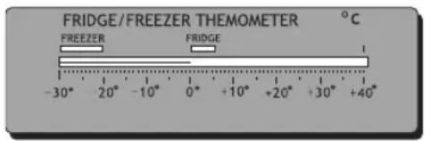 FRIDGE/FREEZER THEMOMETER °C FREEZER FRIDGE -30° -20° -10° 0° +10° +20° +30° +40°