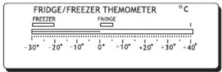FRIDGE/FREEZER THEMOMETER °C FREEZER FRIDGE 1 -30° -20° -10° 0° -10° +20° +30° +40°