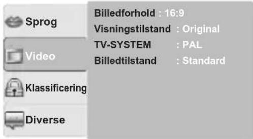 MATSUI M71PD11E - Tilpasning af videoindstillinger - 1