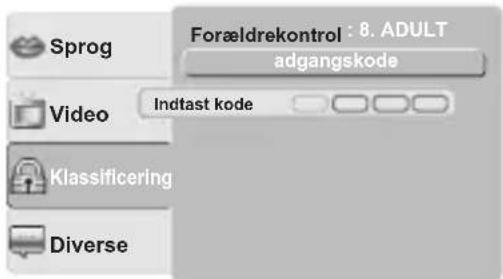 MATSUI M71PD11E - Indstilling af adgangskode - 2