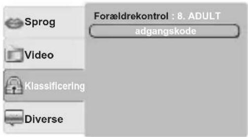 MATSUI M71PD11E - Indstilling af adgangskode - 1