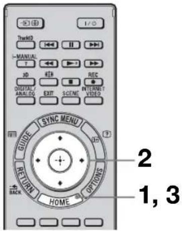 1/0 ThankD I- MANUAL T 3D DIGITAL/ ANALOG EXIT REC SCENE INTERNET/ VIDEO SYNC MENU GUIDE RETURN BACK HOME OPTIONS 2 1, 3