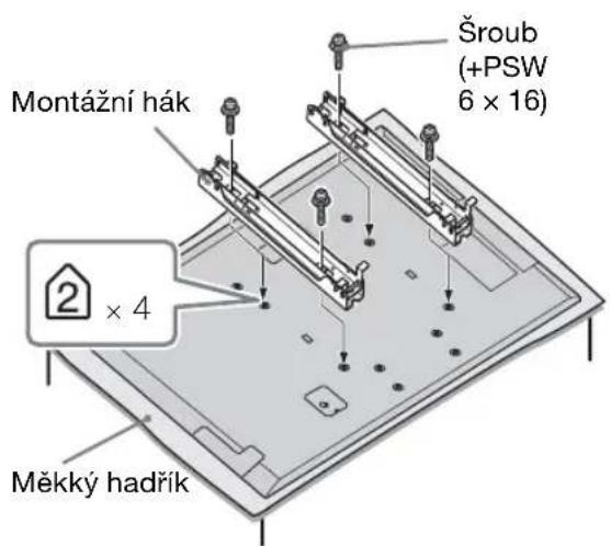 Montážní hák Šroub (+PSW 6 x 16) 2 x 4 Měkký hadřík