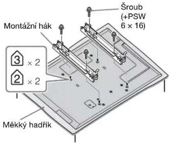 Montážní hák Šroub (+PSW 6 x 16) 3 x 2 2 x 2 Měkký hadřík