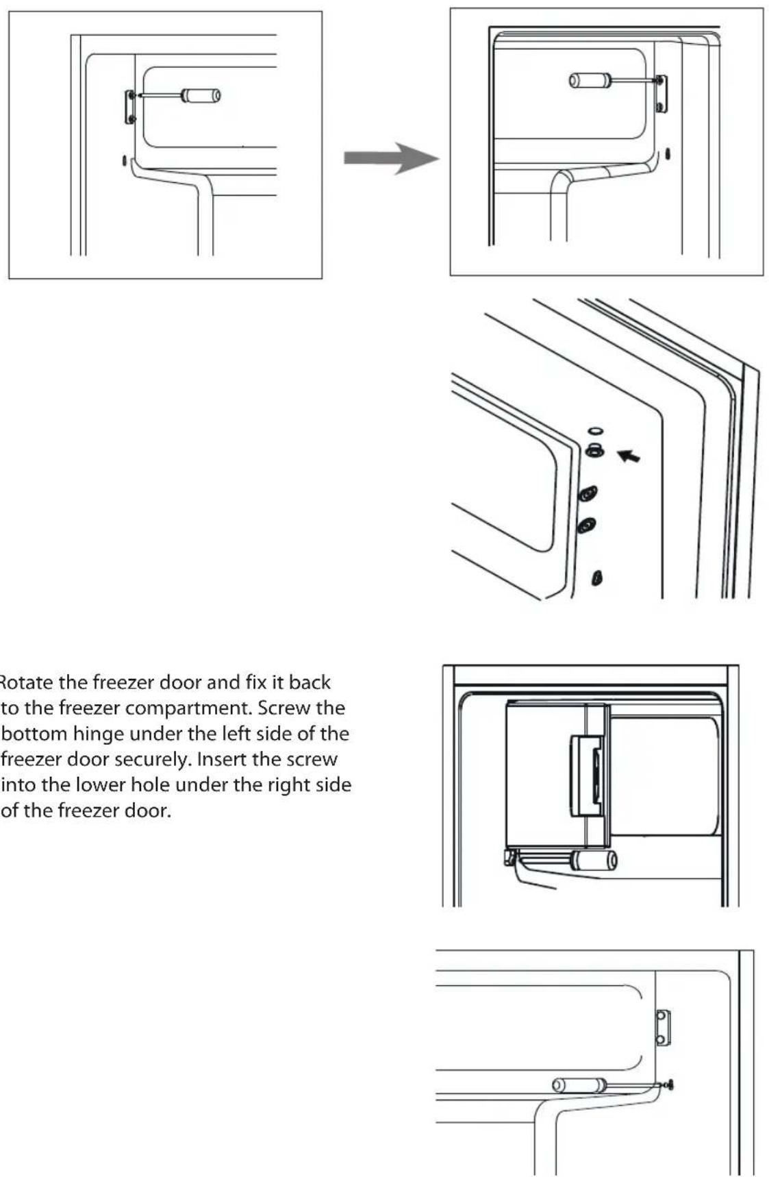 Logik LUR55W18E - Reversing the Door Swing - 6
