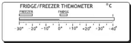 FRIDGE/FREEZER THEMOMETER °C FREEZER FRIDGE -30° -20° -10° 0° +10° +20° +30° +40°