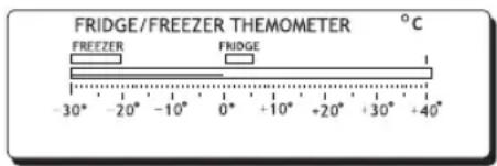 FRIDGE/FREEZER THEMOMETER °C FREEZER FRIDGE -30° -20° -10° 0° +10° +20° +30° +40°