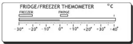 FRIDGE/FREEZER THEMOMETER °C FREEZER FRIDGE -30° -20° -10° 0° +10° +20° +30° +40°
