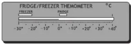 FRIDGE/FREEZER THEMOMETER °C FREEZER FRIDGE -30° -20° -10° 0° +10° +20° +30° +40°