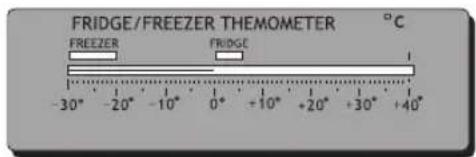 FRIDGE/FREEZER THEMOMETER °C FREEZER FRIDE -30° -20° -10° 0° +10° +20° +30° +40°