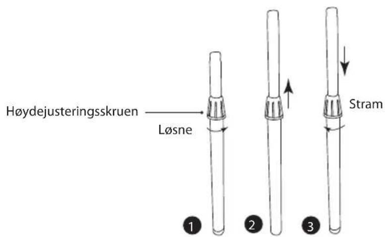 Høydejusteringsskruen Løsne Stram