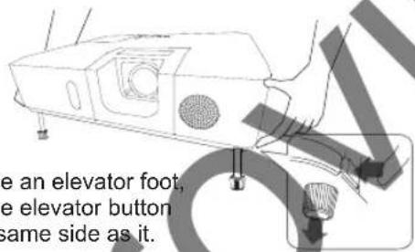 e an elevator foot, e elevator button same side as it.