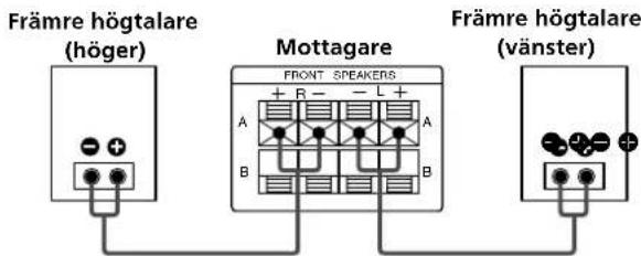 Främre högtalare (höger) Mottagare FRONT SPEAKERS A B Främre högtalare (vänster)