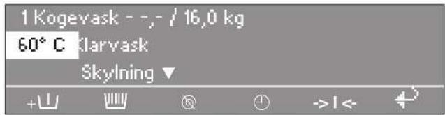 1 Kogeyask --, / 16,0 kg 60° C Olarvask Skylning ▼ + U Ⓞ Ⓕ > I < ⬆³