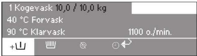 1 Kogeyask 10,0 / 10,0 kg 40 °C Forvask 90 °C Klaryask 1100 o./min. +山