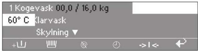 1 Kogevask 00,0 / 16,0 kg 60° C klarvask Skylning ▼ +山