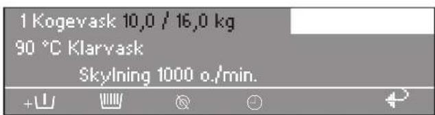 1 Kogevask 10,0 / 16,0 kg 90 °C Klarvask Skylning 1000 o./min.