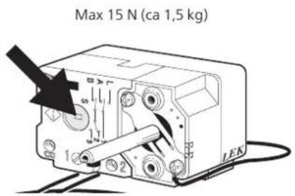 Max 15 N (ca 1,5 kg) LEK