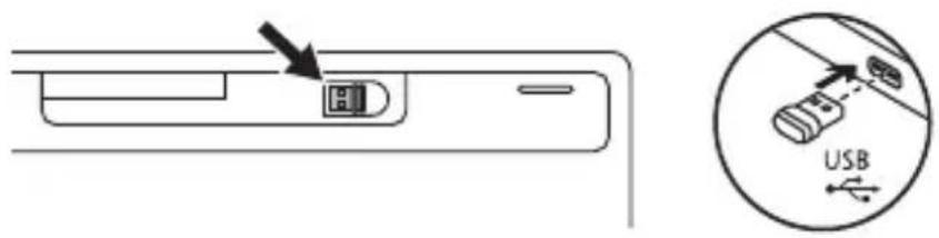 Diagram showing a device with an icon and its USB symbol, including an arrow pointing to the component.