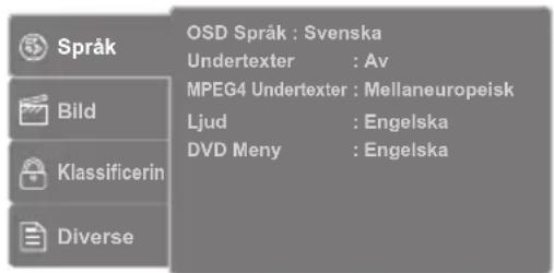 Språk Bild Klassificerin Diverse OSD Språk : Svenska Undertexter : Av MPEG4 Undertexter : Mellaneuropeisk Ljud : Engelska DVD Meny : Engelska
