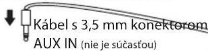 Kábel s 3,5 mm konektorom AUX IN (nie je súčastou)