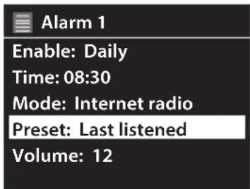 Radionette RMESDIWO16E - Indstilling af alarmen - 6