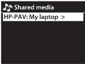 Shared media HP-PAV: My laptop >