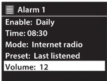 Radionette RMESDIWO16E - Indstilling af alarmen - 7