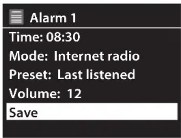 Radionette RMESDIWO16E - Indstilling af alarmen - 8