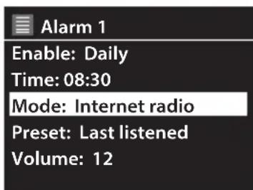 Radionette RMESDIWO16E - Indstilling af alarmen - 5