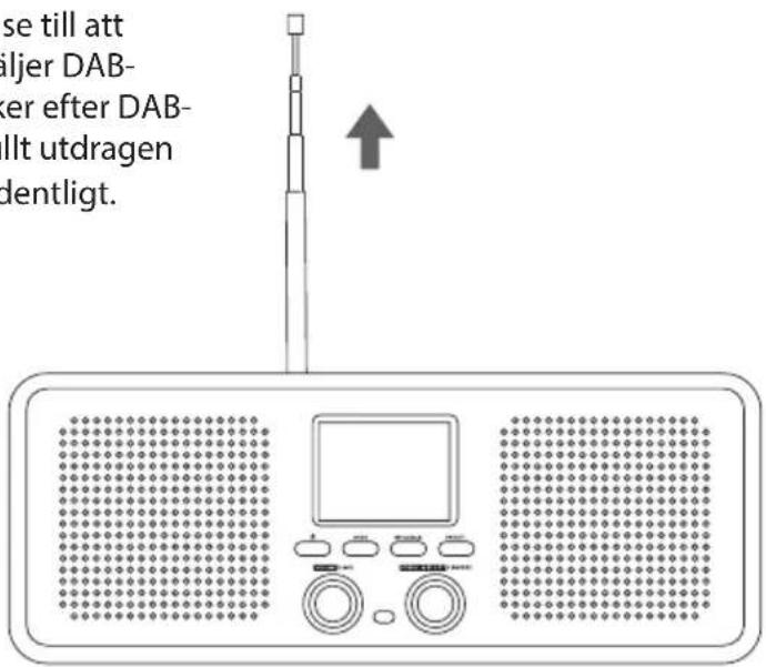 se till att iljer DAB- ter efter DAB- llt utdragen dentligt.