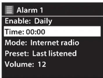 Radionette RMESDIWO16E - Indstilling af alarmen - 4