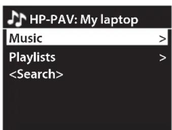 HP-PAV: My laptop Music > Playlists >