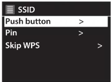 SSID Push button > Pin > Skip WPS >