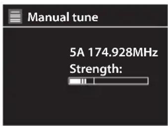 Radionette RMERDIWO15E - Sådan indstiller du DAB-radiokanalerne manuelt - 2