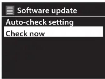 Software update Auto-check setting Check now
