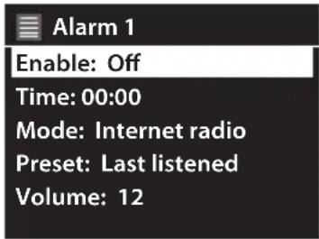 Radionette RMERDIWO15E - Ställa in larmet - 2