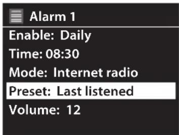 Radionette RMERDIWO15E - Indstilling af alarmen - 4