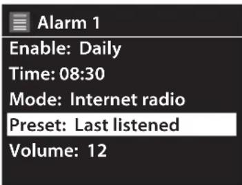 Radionette RMERDIWO15E - Ställa in larmet - 5